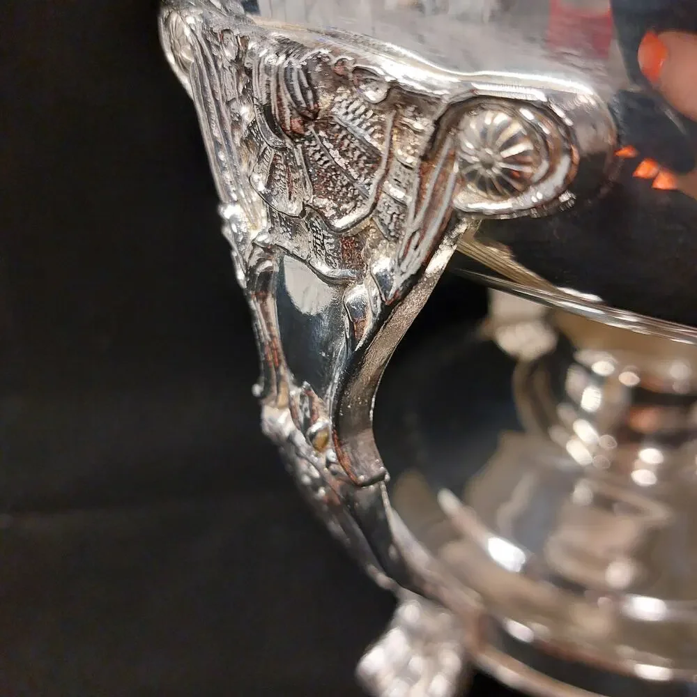 Vintage English Silver Mfg Corp Leonard Silver Plated Chafing Dish Buffet Warmer